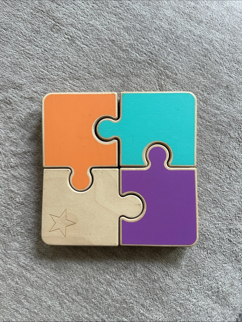 Lovevery Kids Chunky Wooden Puzzle - Pink, Yellow, Green, Natural